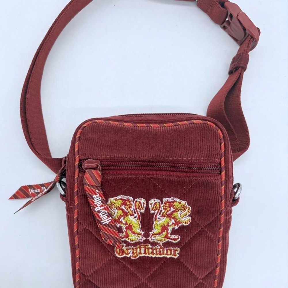 Vera Bradley Harry Potter Gryffindor RFID Convertible Crossbody Bag Red Corduroy